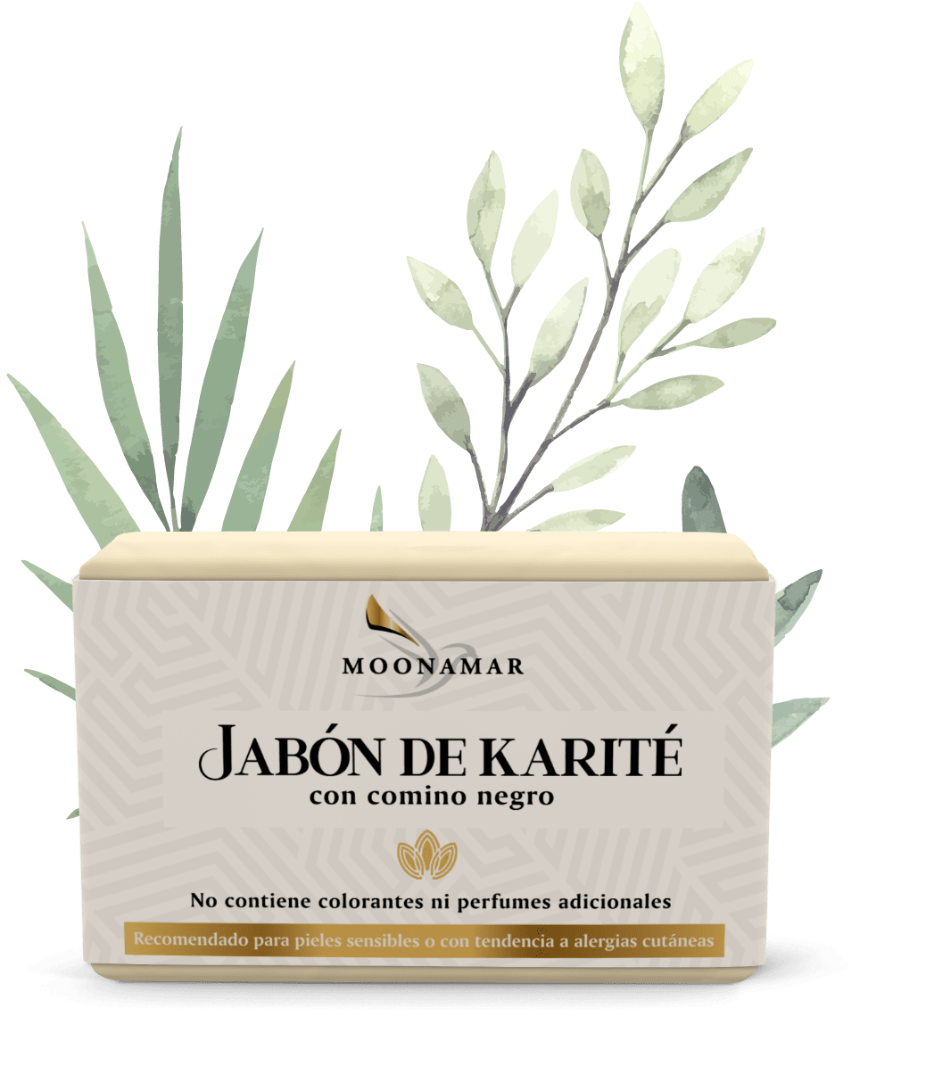 JABÓN DE MANTECA DE KARITÉ Y COMINO NEGRO